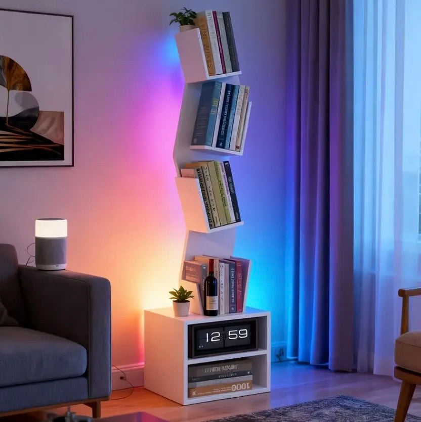 Unique Bookshelf with Lights