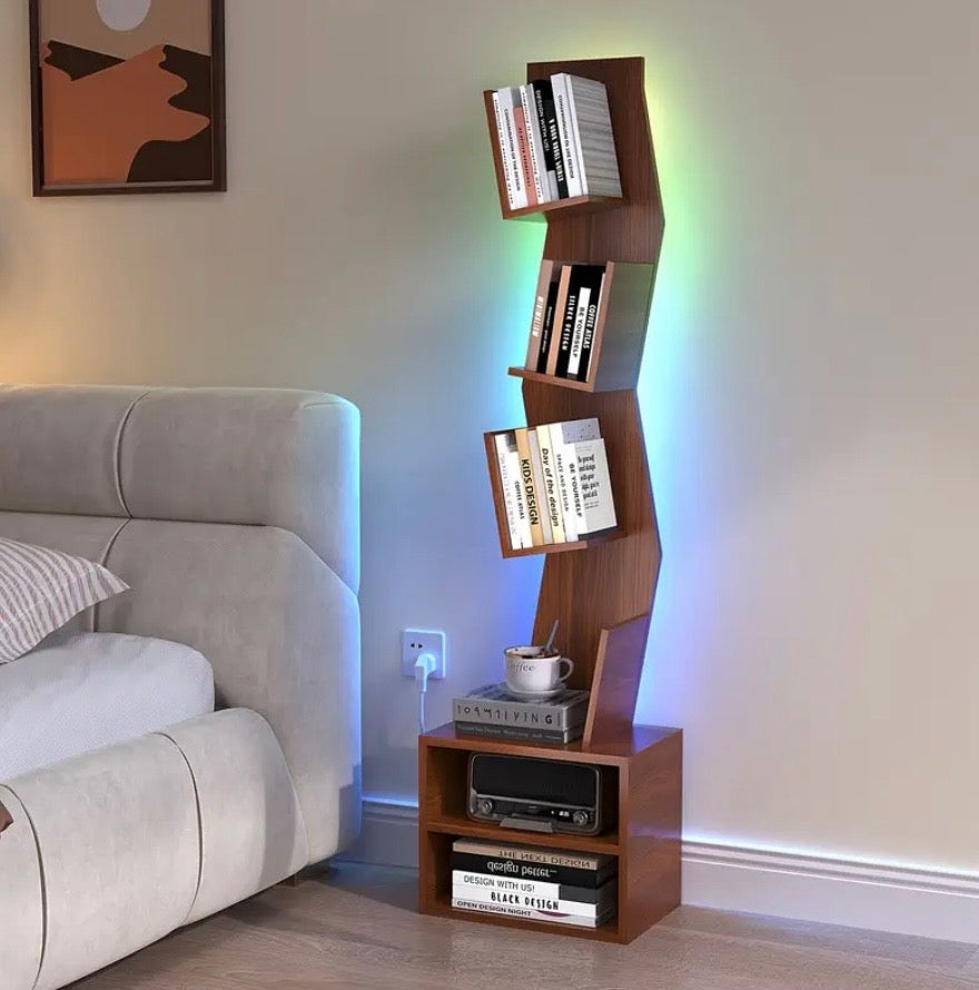 Unique Bookshelf with Lights