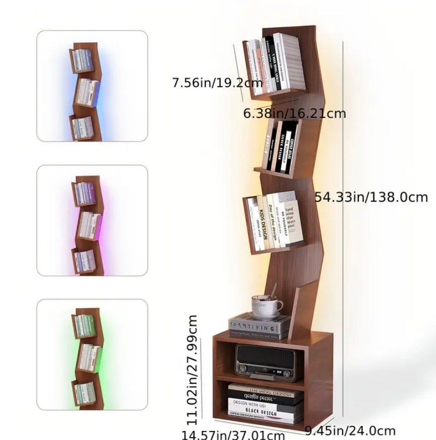 Unique Bookshelf with Lights