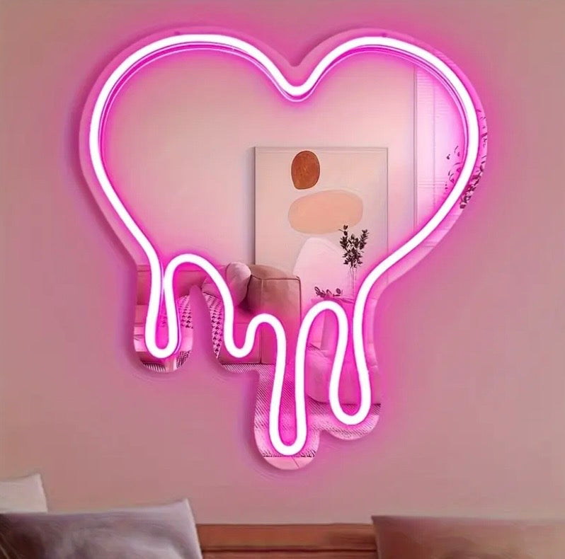 Pink Neon Heart Sign