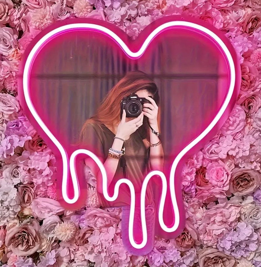 Pink Neon Heart Sign
