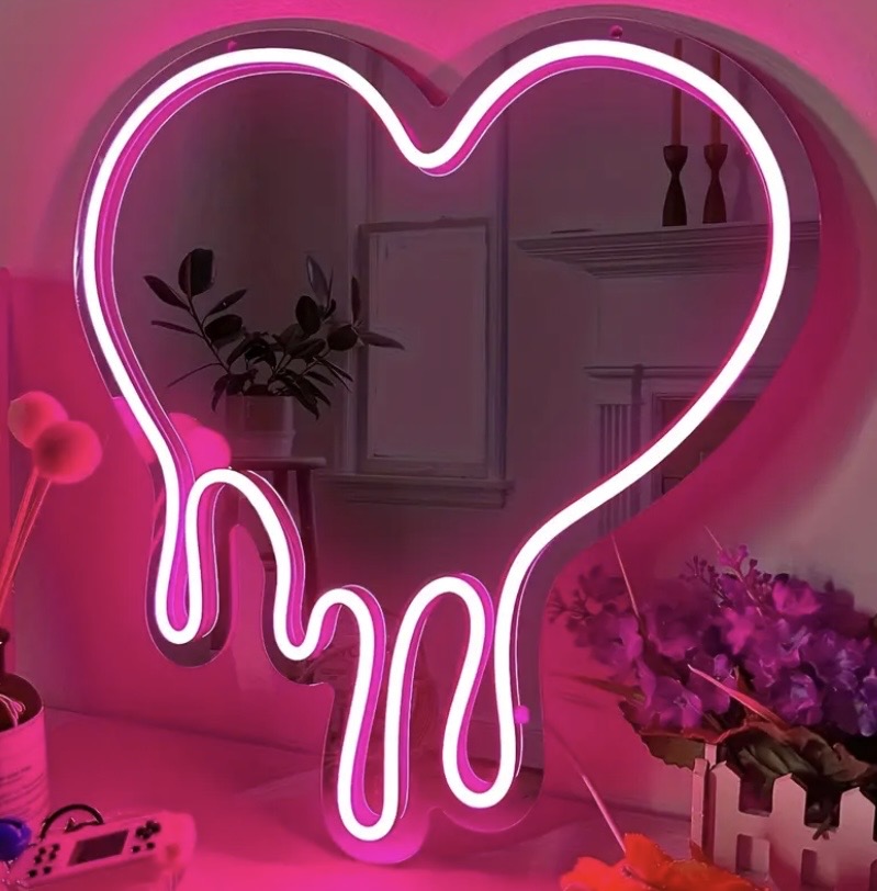 Pink Neon Heart Sign
