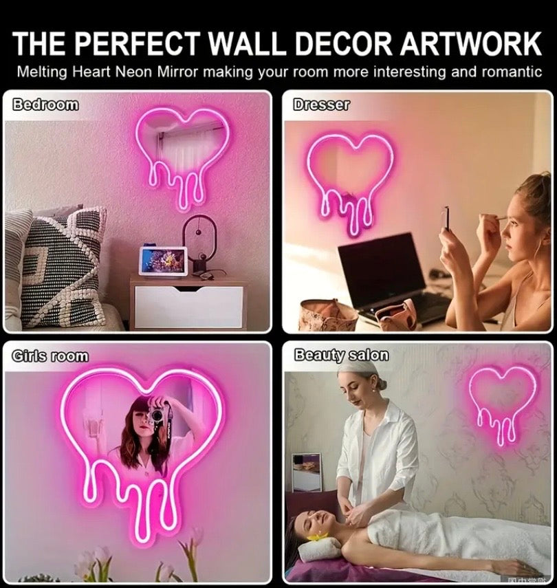 Pink Neon Heart Sign