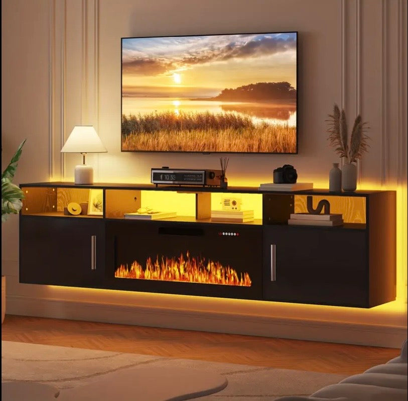 80’’ Floating Fireplace TV Stand