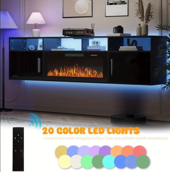 80’’ Floating Fireplace TV Stand