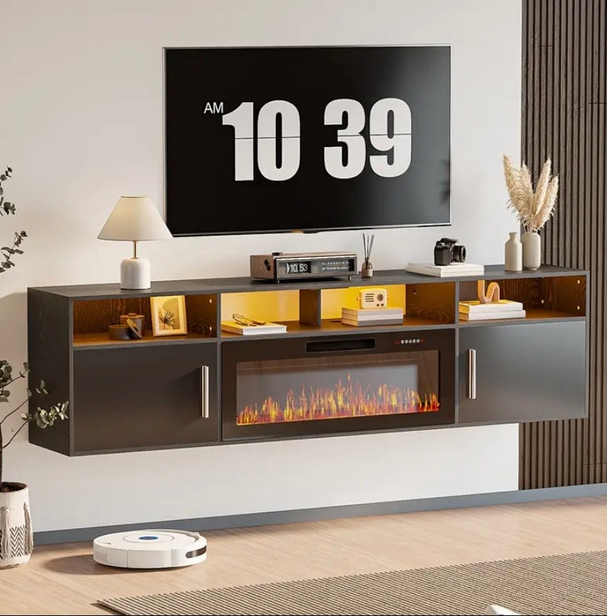 80’’ Floating Fireplace TV Stand