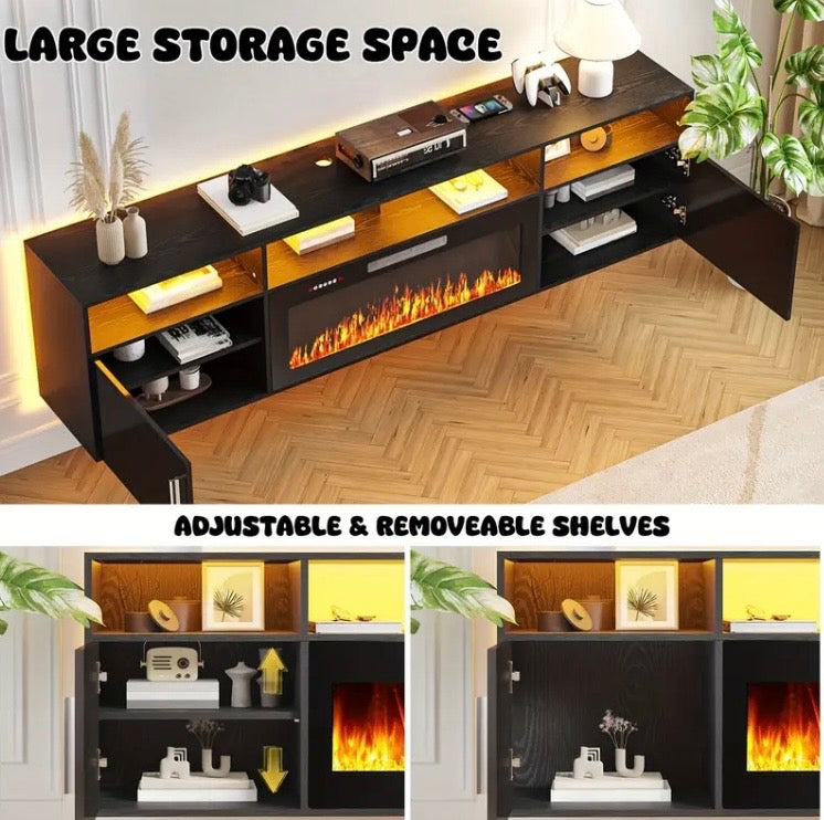 80’’ Floating Fireplace TV Stand