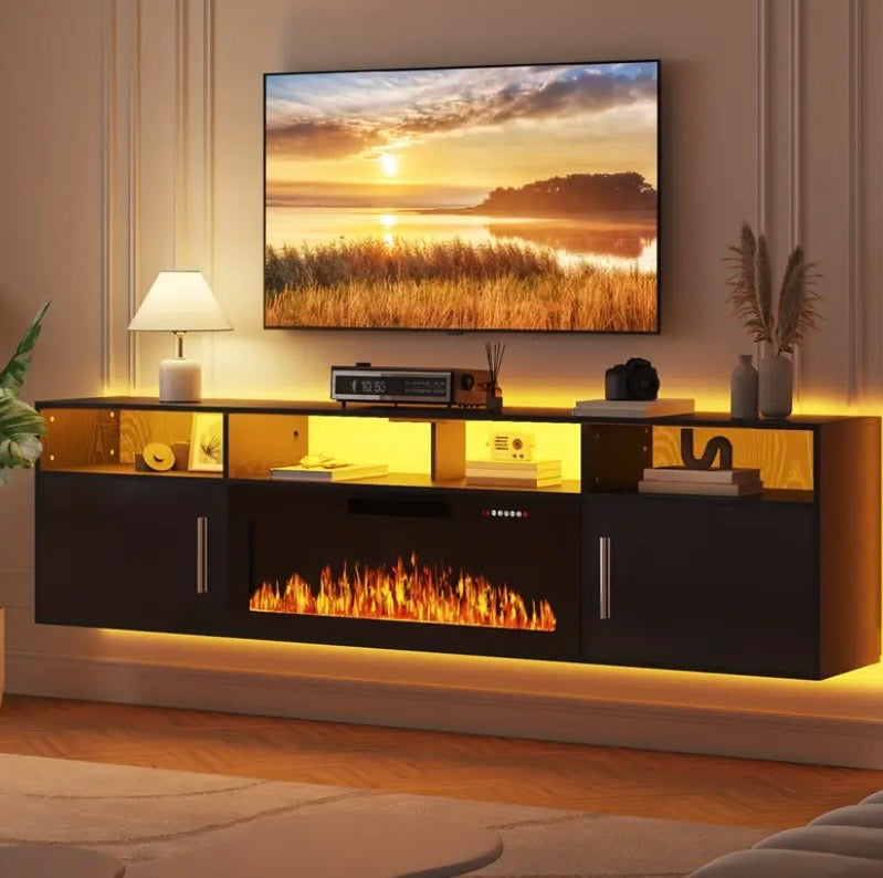 80’’ Floating Fireplace TV Stand