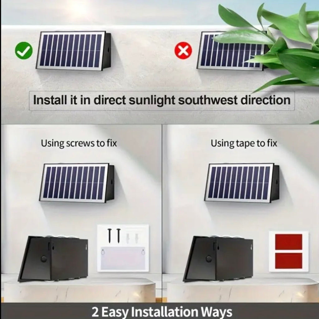 Solar Fence Lights Outdoor 6-Pack - Waterproof LED Deck & Wall Lights with Adjustable Brightness