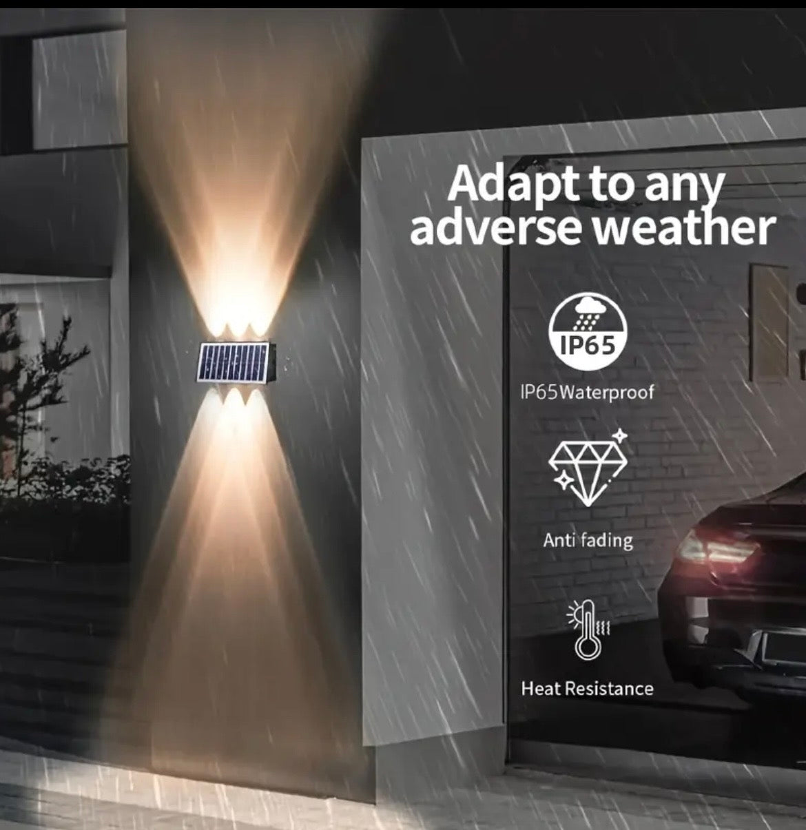 Solar Fence Lights Outdoor 6-Pack - Waterproof LED Deck & Wall Lights with Adjustable Brightness