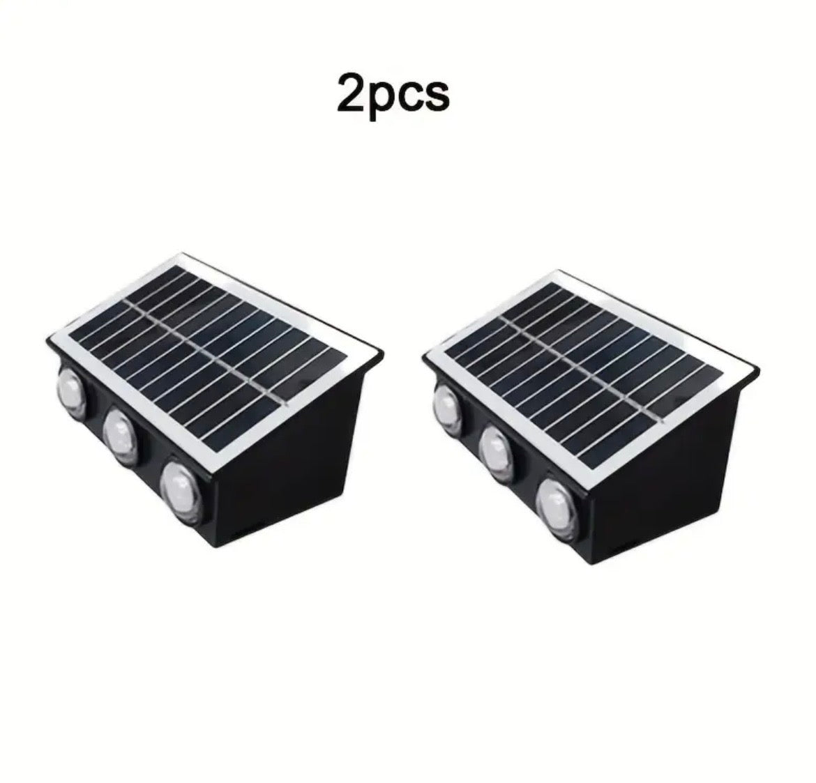 Solar Fence Lights Outdoor 6-Pack - Waterproof LED Deck & Wall Lights with Adjustable Brightness