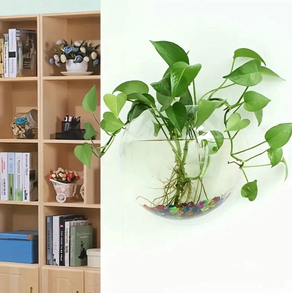 Wall Mounted Hydroponic Planter - Dual-Purpose Fish Tank & Flower Pot for Home & Office