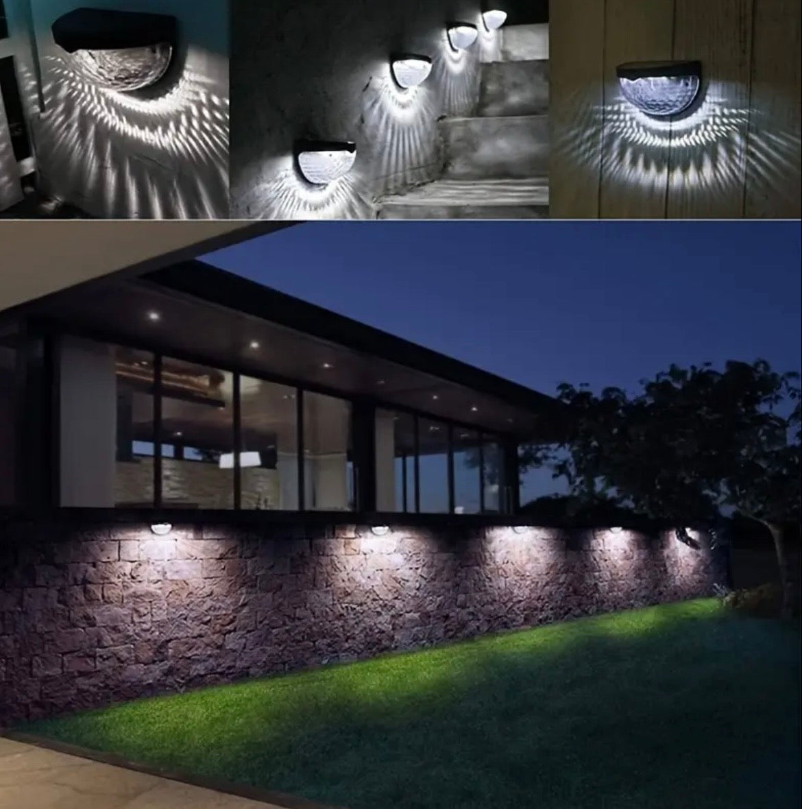 Solar Fence Lights 6-Pack - IPX4 Waterproof LED Deck & Wall Lights for Outdoor Security