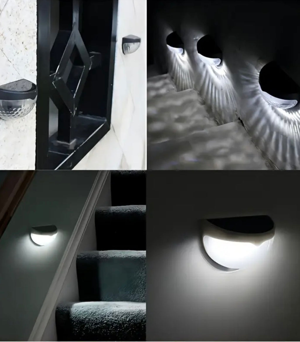 Solar Fence Lights 6-Pack - IPX4 Waterproof LED Deck & Wall Lights for Outdoor Security