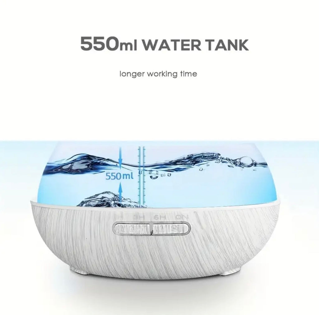 SoundWave Humidifier & Diffuser - 18.6oz with Auto Shut-Off & 6 Essential Oils Included