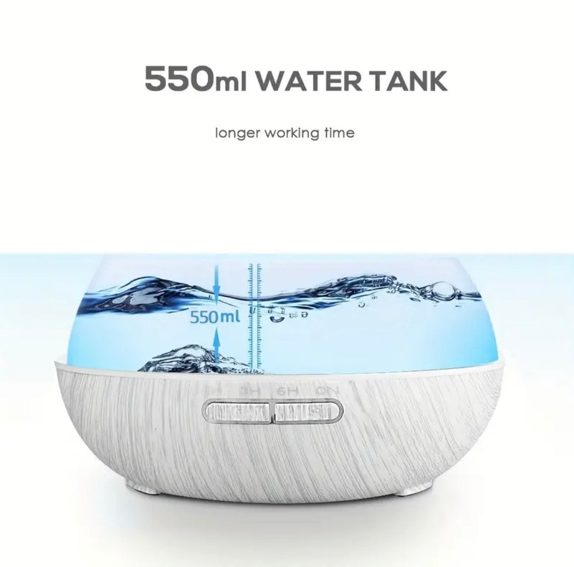 SoundWave Humidifier & Diffuser - 18.6oz with Auto Shut-Off & 6 Essential Oils Included