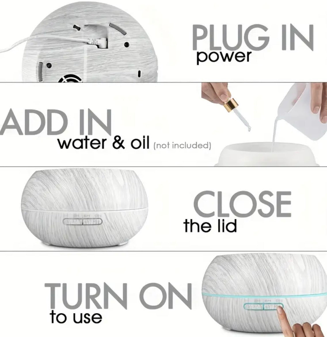 SoundWave Humidifier & Diffuser - 18.6oz with Auto Shut-Off & 6 Essential Oils Included