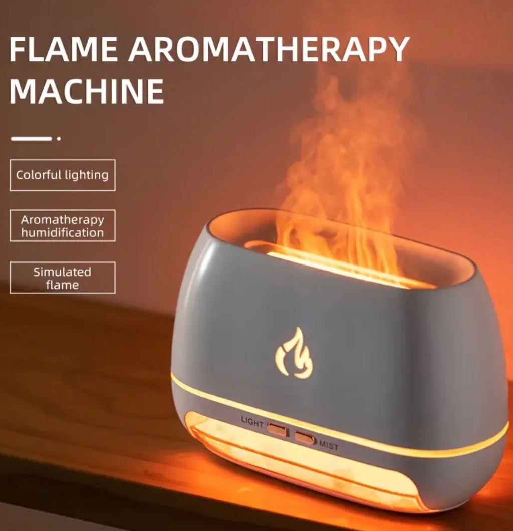 Flame Humidifier & Essential Oil Diffuser - Simulated Flame Effect with Ultrasonic Mist