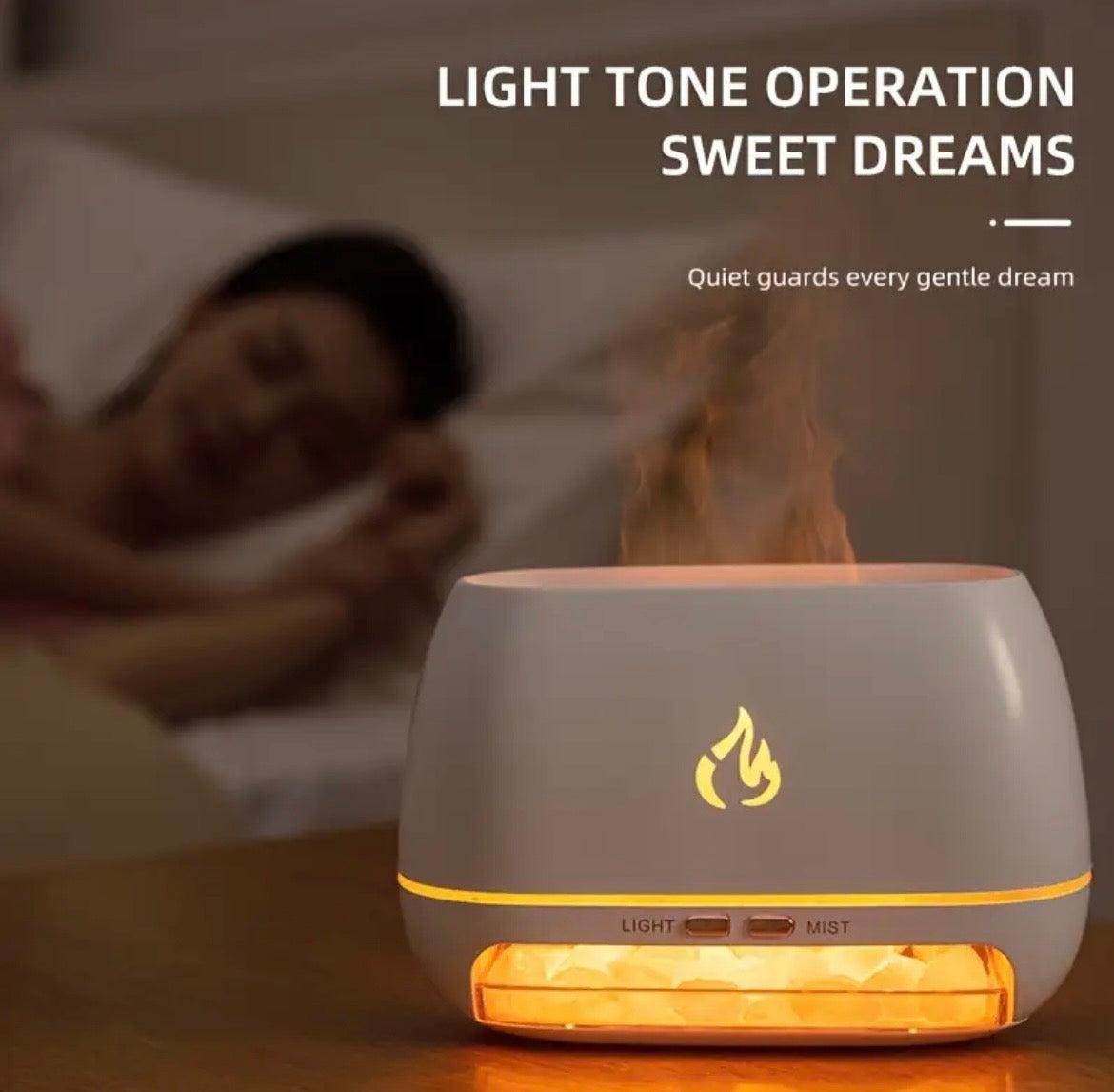 Flame Humidifier & Essential Oil Diffuser - Simulated Flame Effect with Ultrasonic Mist