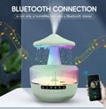 Bluetooth Raindrop Humidifier with LED Lights - 11.83oz Essential Oil Diffuser & Music Speaker