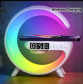 Wireless Charging Night Light with Bluetooth Speaker & Alarm - RGB Bedside Lamp with Sunrise Simulation