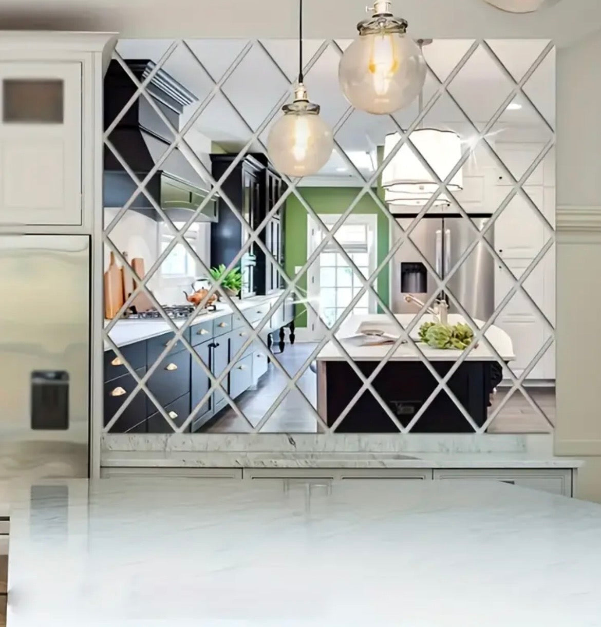 3D Diamond Acrylic Mirror Wall Decals - 17/32/58 Piece Sets for Bedroom & Living Room