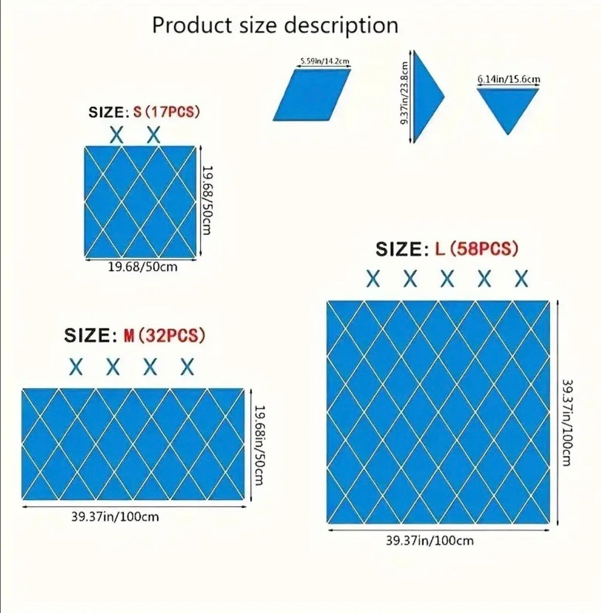 3D Diamond Acrylic Mirror Wall Decals - 17/32/58 Piece Sets for Bedroom & Living Room