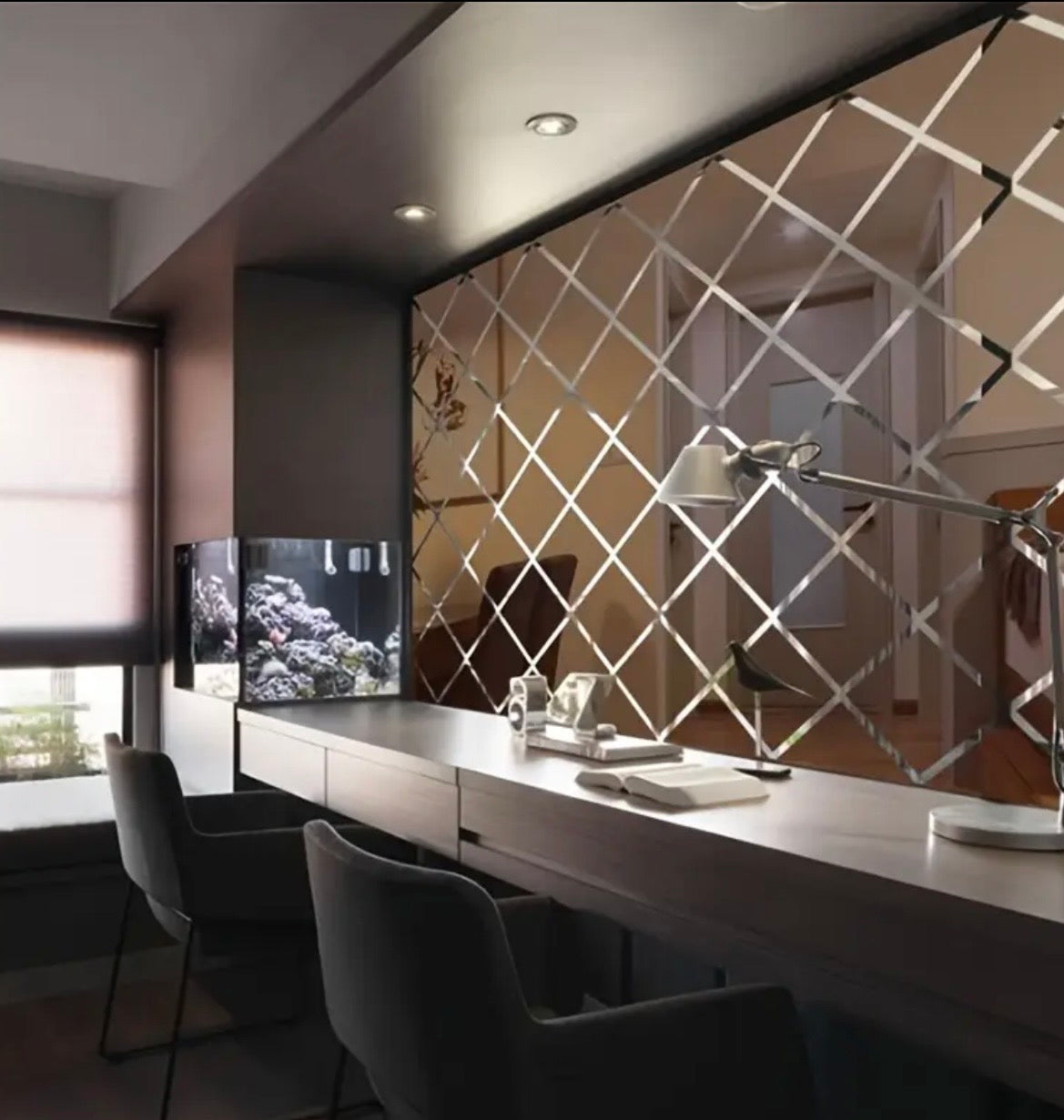 3D Diamond Acrylic Mirror Wall Decals - 17/32/58 Piece Sets for Bedroom & Living Room