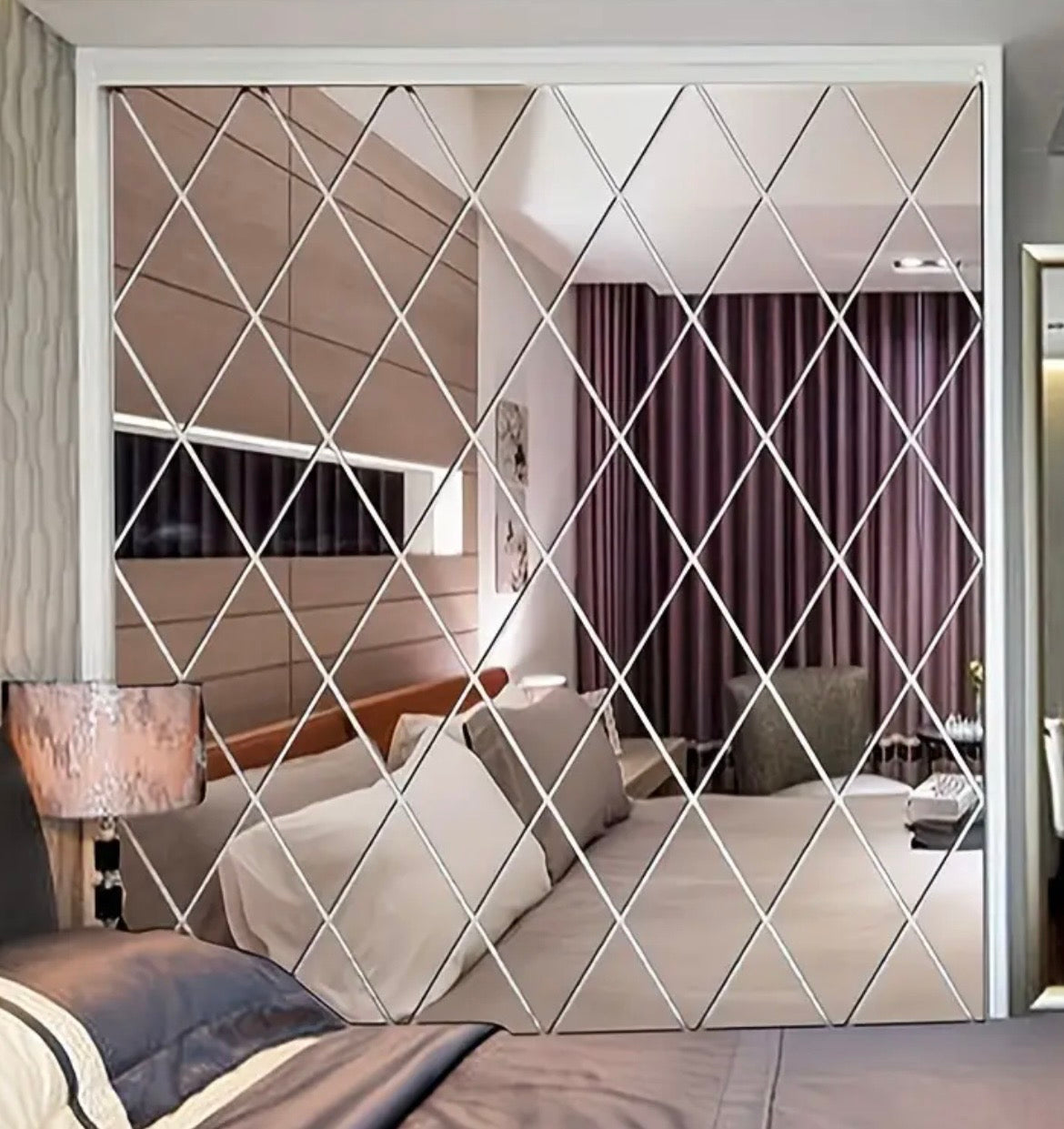 3D Diamond Acrylic Mirror Wall Decals - 17/32/58 Piece Sets for Bedroom & Living Room