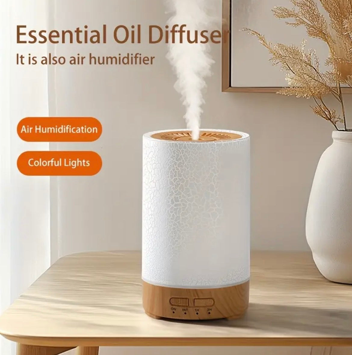 Essential Oil Diffuser & Humidifier - Aromatherapy with Colorful LED Lights & Silent Operation