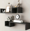 2-Piece Floating Wall Shelves Set - 22.8" Decorative Suspension Shelves for Living Room & Bedroom