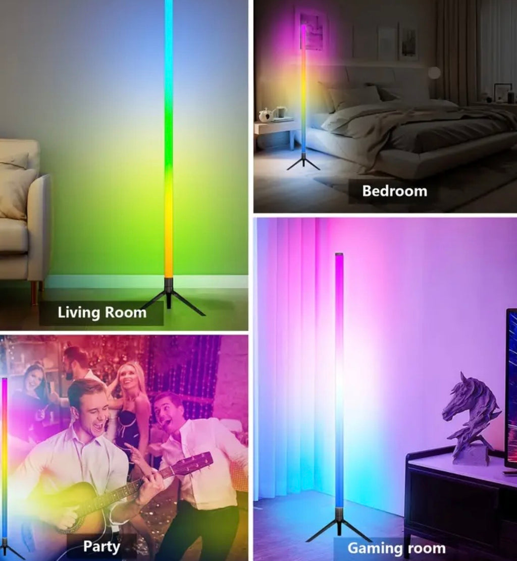 RGB Color Changing Corner Floor Lamp - Smart LED with App Control, Music Sync & 16M Colors
