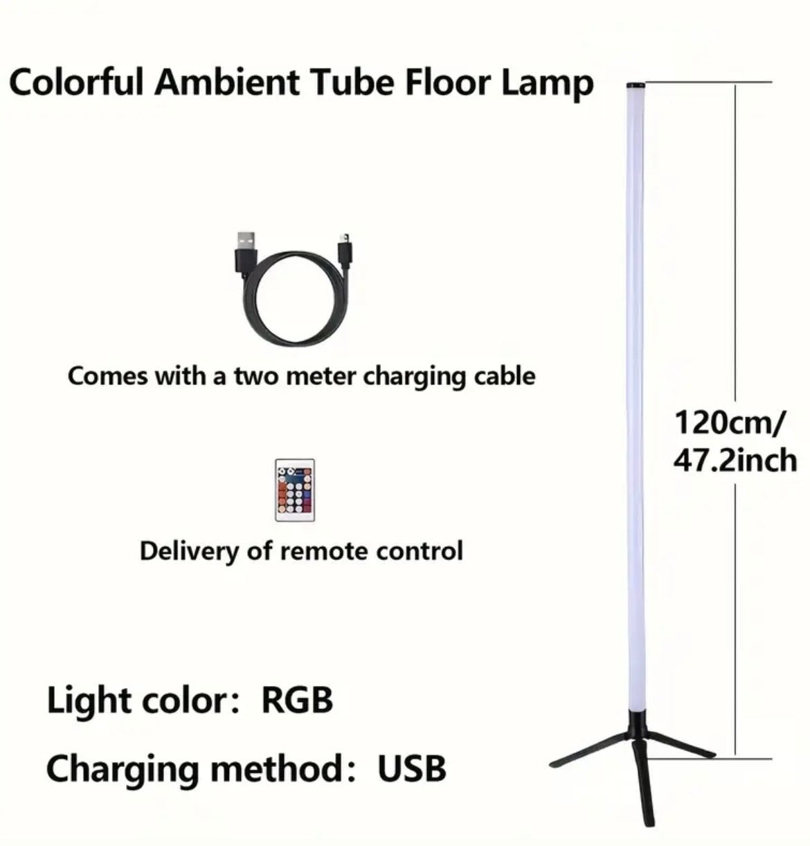 RGB Color Changing Corner Floor Lamp - Smart LED with App Control, Music Sync & 16M Colors