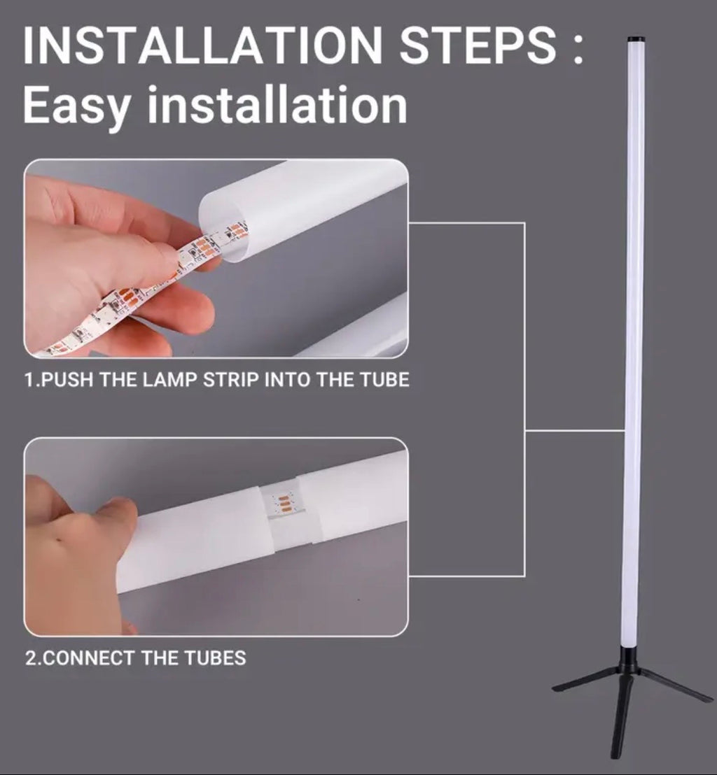 RGB Color Changing Corner Floor Lamp - Smart LED with App Control, Music Sync & 16M Colors