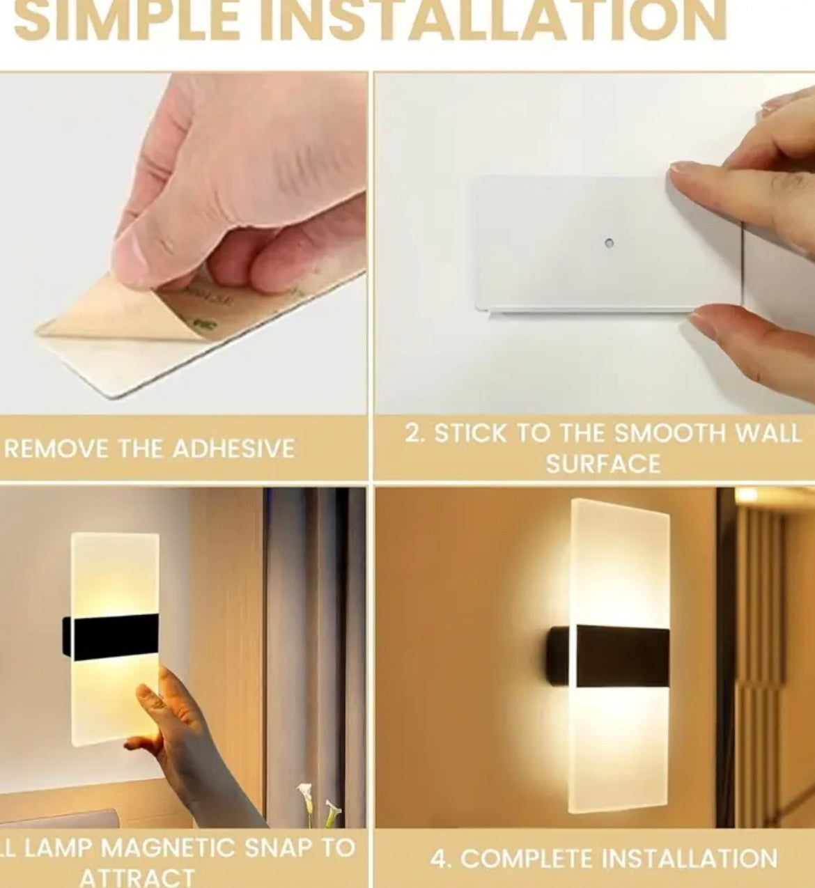 Rechargeable Motion Sensor Wall Light - Magnetic LED Night Light for Bedroom, Closet, Hallway & Stairs | Wireless & Portable