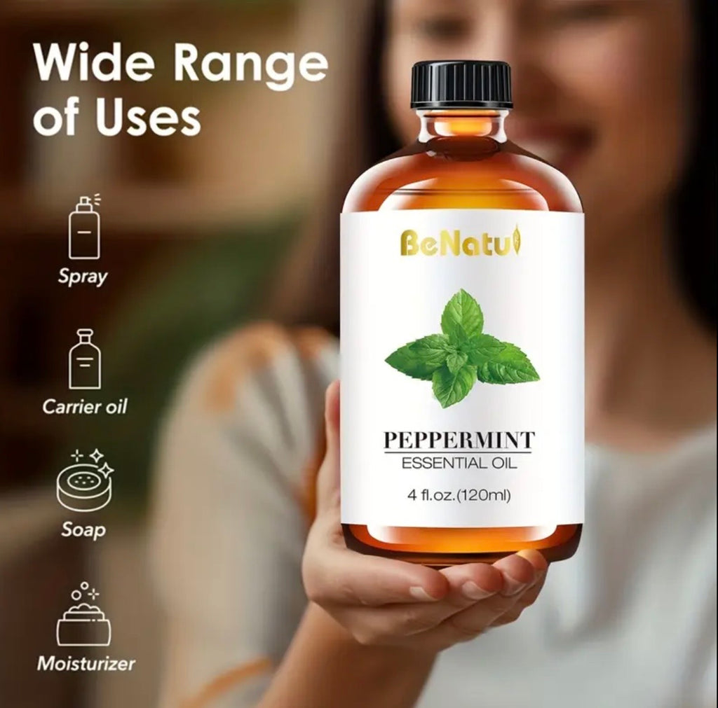 Peppermint Essential Oil - Pure Premium Grade for Diffusers (4oz/120ml) | Refreshing & Energizing Scent