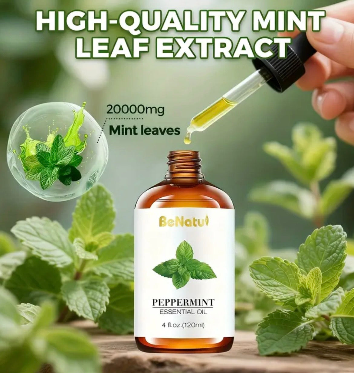 Peppermint Essential Oil - Pure Premium Grade for Diffusers (4oz/120ml) | Refreshing & Energizing Scent