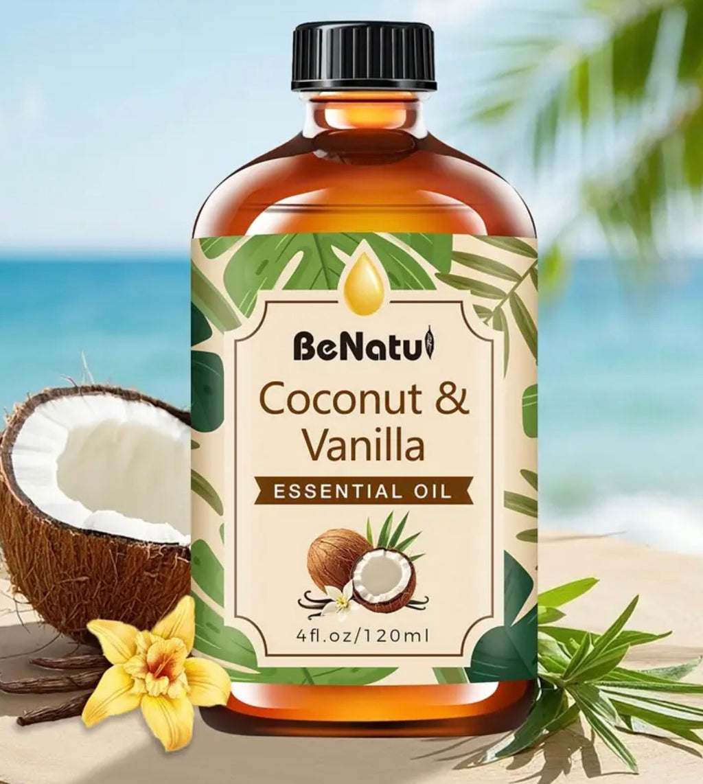 Coconut Vanilla Essential Oil - Tropical Aromatherapy Blend for Diffusers (4oz/120ml) | Sweet Warm Scent
